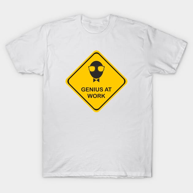 Genius at Work Funny Science Gift T-Shirt by Popculture Tee Collection